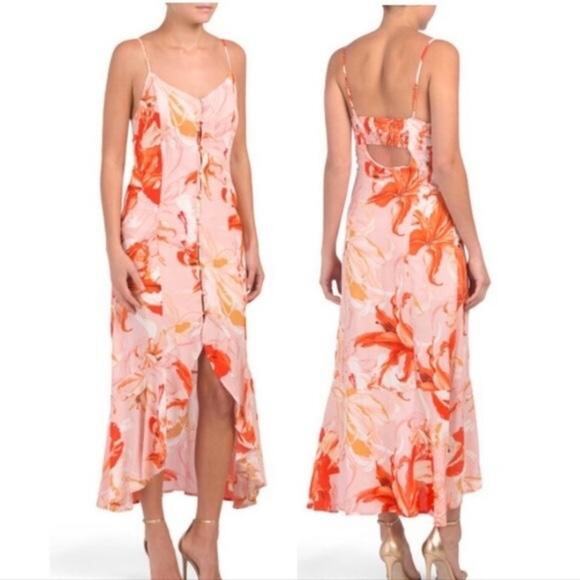 Anthropologie Abel The Label Lola Floral Hi-Low Slip Dress Women's S - Picture 1 of 8